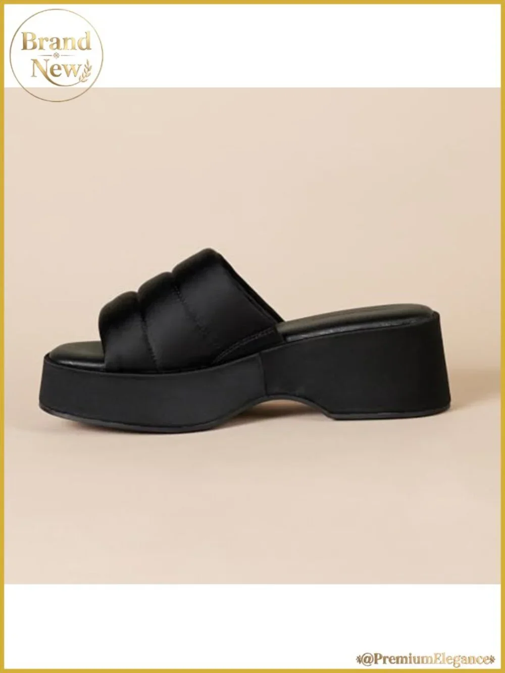 Women's Platform Slip On Sandals Satin Slides Summer Beach